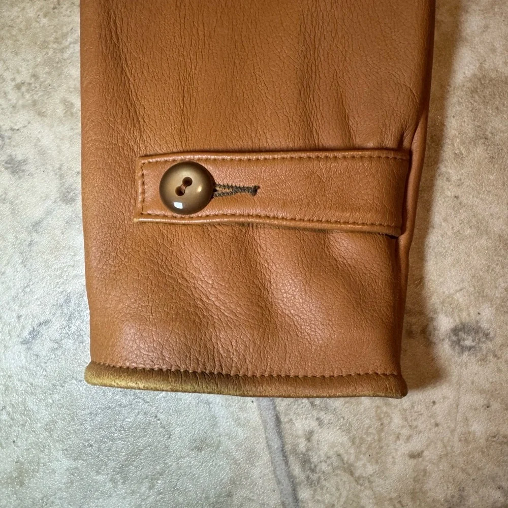 Vintage Genuine Deerskin Leather Coat Custom Made Brown Quilted Western Jacket